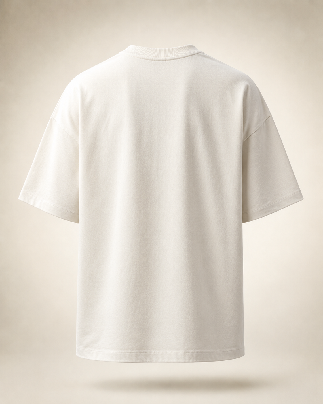 KARLERS Essential Tee in bone, plain back view