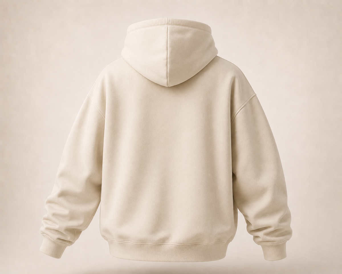 KARLERS Ascent Hoodie in bone, plain back view